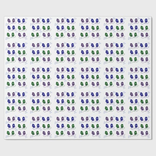 gekleurde Mittens en Snowflakes Cadeaupapier (Vlak)