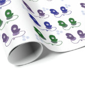 gekleurde Mittens en Snowflakes Cadeaupapier (Rol Hoek)