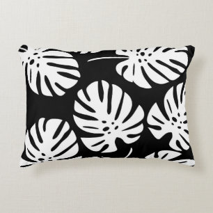Gekleurde Monstera bladeren Bloemen Abstract Accent Kussen