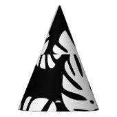 Gekleurde Monstera bladeren Bloemen Abstract Feesthoedjes (Links)