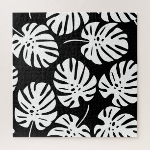 Gekleurde Monstera bladeren Bloemen Abstract Legpuzzel