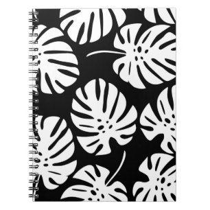 Gekleurde Monstera bladeren Bloemen Abstract Notitieboek