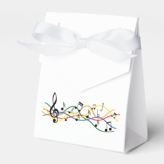 Gekleurde muziek balken. Liefde voor muziek. Bedankdoosjes (Voorkant Zijde)