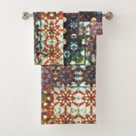  gekleurde ondoorzichtige kaleidoscoop mozaïek bad handdoek