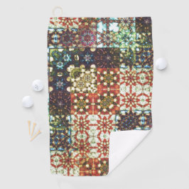  gekleurde ondoorzichtige kaleidoscoop mozaïek golfhanddoek