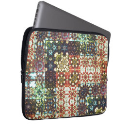  gekleurde ondoorzichtige kaleidoscoop mozaïek laptop sleeve