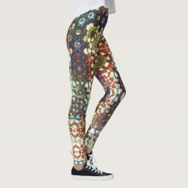  gekleurde ondoorzichtige kaleidoscoop mozaïek leggings