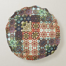  gekleurde ondoorzichtige kaleidoscoop mozaïek rond kussen