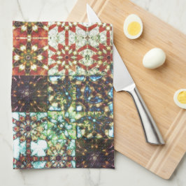  gekleurde ondoorzichtige kaleidoscoop mozaïek theedoek