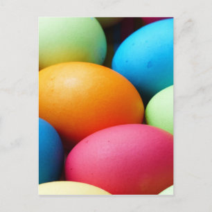 Gekleurde paaseieren, geverfd, kleurrijk feestdagenkaart