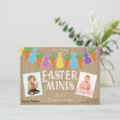 Gekleurde paaskonijntjes & mini's Fotografie Flyer Kaart (Staand voorkant)