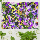 gekleurde pansierbloemen theedoek (Gevouwen)