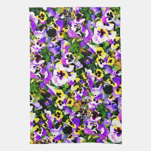 gekleurde pansierbloemen theedoek (Verticaal)