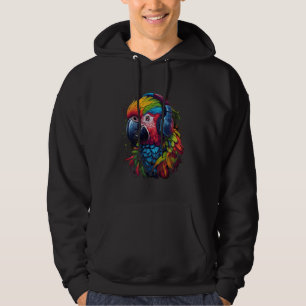 gekleurde papegaai DJ Met Hoofdtelefoon Afrikaanse Hoodie