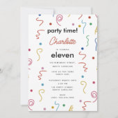 Gekleurde Partij Confetti Verjaardagsfeest Tijd Kaart (Voorkant)