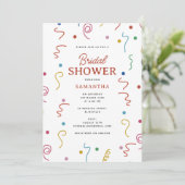 Gekleurde Partij Confetti Vrijgezellenfeest Kaart (Staand voorkant)