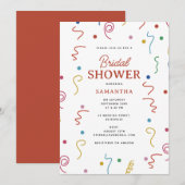 Gekleurde Partij Confetti Vrijgezellenfeest Kaart (Voorkant / Achterkant)