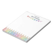 Gekleurde pastelpotloden Opmerking van de leraar v Notitieblok (Linkerzijde)