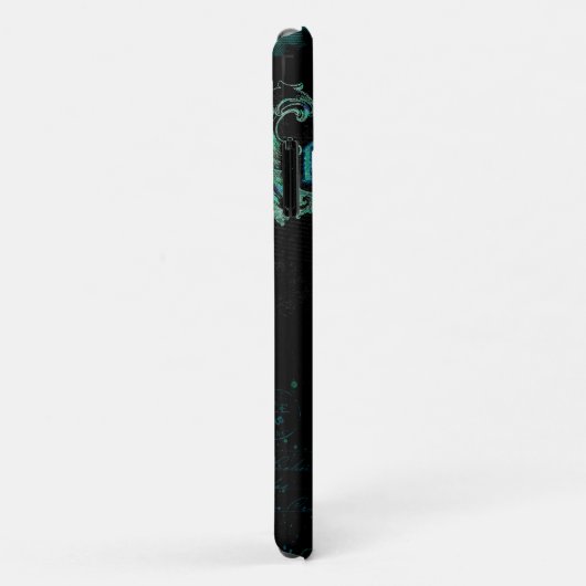 gekleurde peacock Blauwe Typografie Case-Mate iPhone Case (Achterkant/rechts)