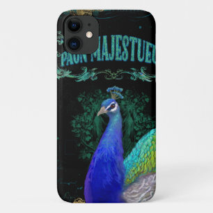 gekleurde peacock  Blauwe Typografie Case-Mate iPhone Case