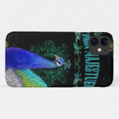  gekleurde peacock  Blauwe Typografie Case-Mate iPhone Case (Achterkant (horizontaal))