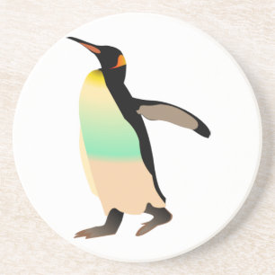gekleurde peguin zandsteen onderzetter