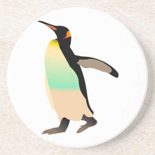 gekleurde peguin zandsteen onderzetter (Voorkant)