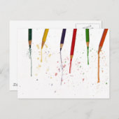 gekleurde pennen briefkaart (Voorkant / Achterkant)