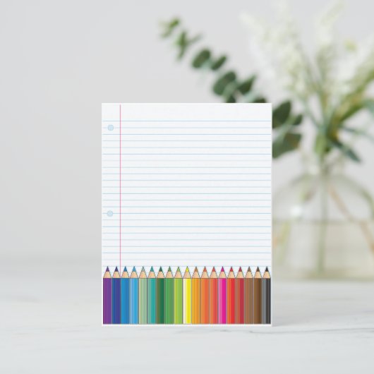 gekleurde pennen briefkaart (Staand voorkant)