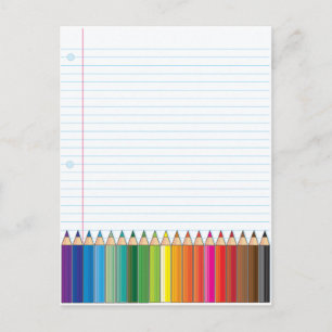 gekleurde pennen briefkaart
