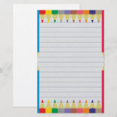 gekleurde pennen briefpapier (Voorkant / Achterkant)