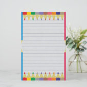 gekleurde pennen briefpapier (Staand voorkant)