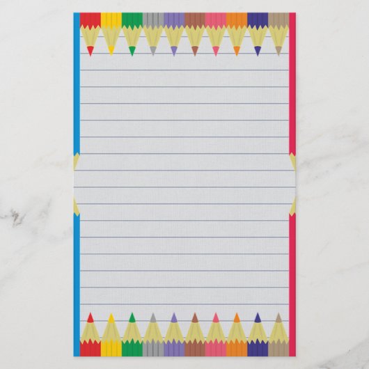 gekleurde pennen briefpapier (Voorkant)