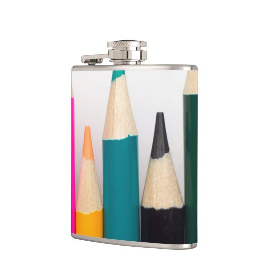 gekleurde pennen heupfles (Links)