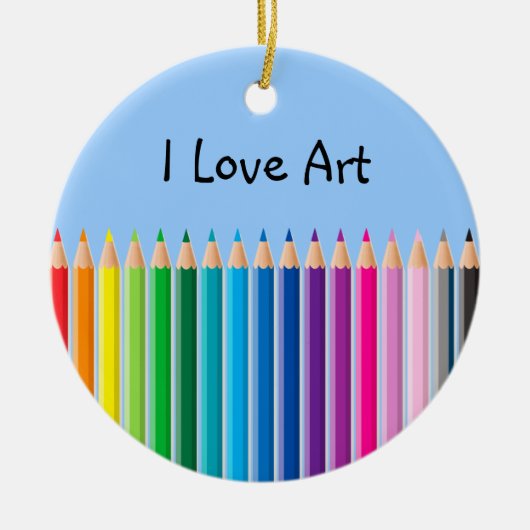 gekleurde pennen keramisch ornament (Voorkant)