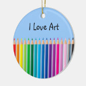 gekleurde pennen keramisch ornament (Links)