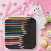 gekleurde pennen papieren bordje (Feest)