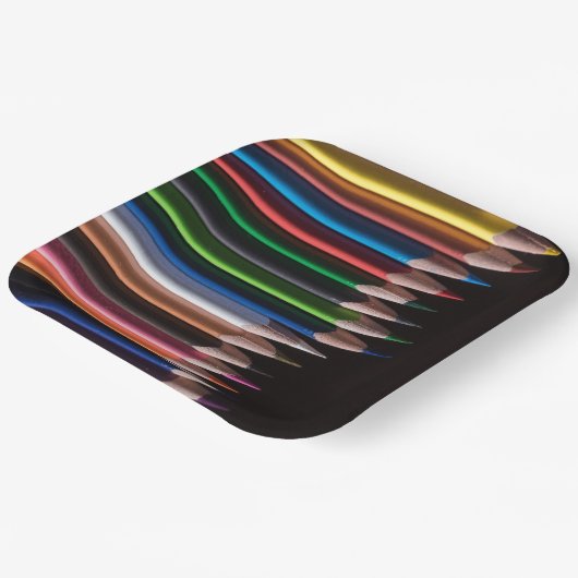 gekleurde pennen papieren bordje (Gebogen)