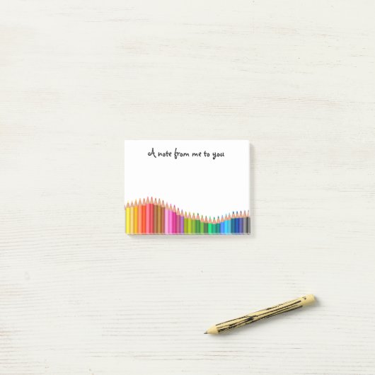 gekleurde pennen post-it® notes (Op bureau)