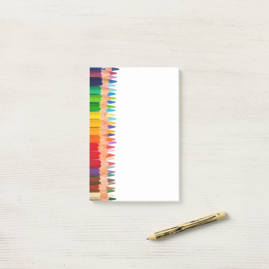 gekleurde pennen post-it® notes (Op bureau)