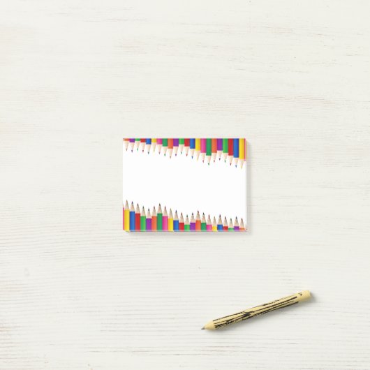 gekleurde pennen post-it® notes (Op bureau)