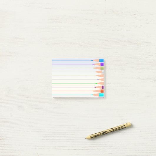 gekleurde pennen post-it® notes (Op bureau)