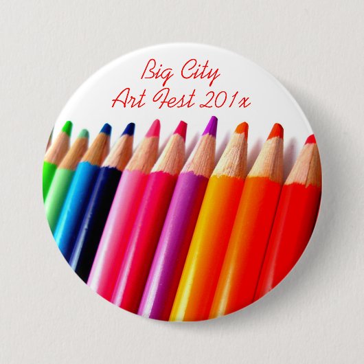 gekleurde pennen ronde button 7,6 cm (Voorkant)