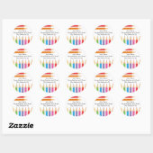 gekleurde pennen ronde sticker (Vel)