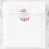 gekleurde pennen ronde sticker (Tas)