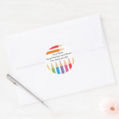 gekleurde pennen ronde sticker (Envelop)
