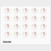 gekleurde pennen ronde sticker (Vel)