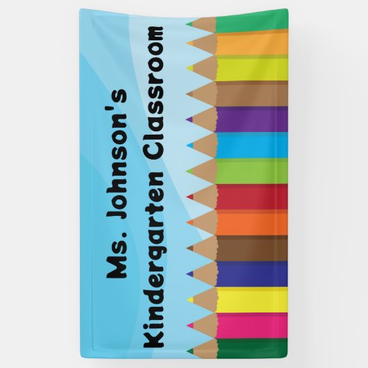 gekleurde pennen spandoek (Verticaal)