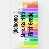 gekleurde pennen spandoek (Verticaal)