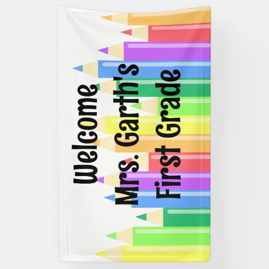 gekleurde pennen spandoek (Verticaal)